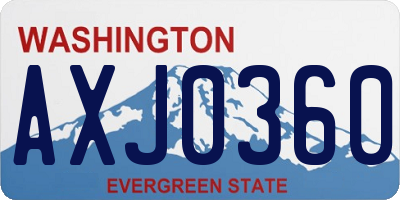 WA license plate AXJ0360