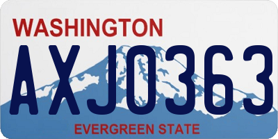 WA license plate AXJ0363