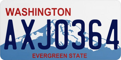 WA license plate AXJ0364
