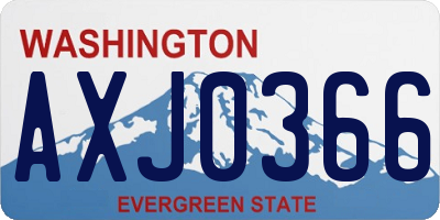 WA license plate AXJ0366