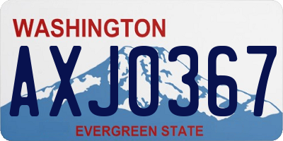 WA license plate AXJ0367