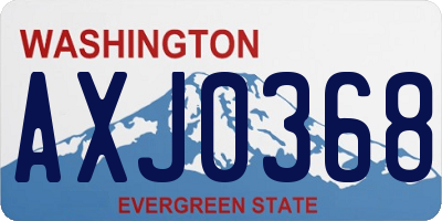 WA license plate AXJ0368