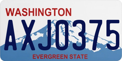 WA license plate AXJ0375