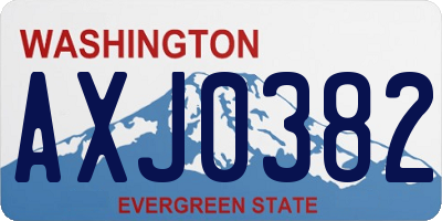 WA license plate AXJ0382