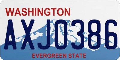 WA license plate AXJ0386