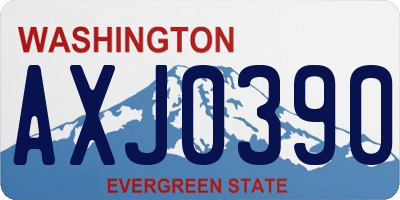 WA license plate AXJ0390