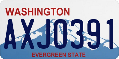 WA license plate AXJ0391