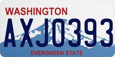 WA license plate AXJ0393