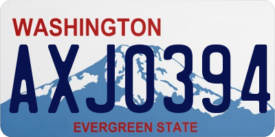 WA license plate AXJ0394