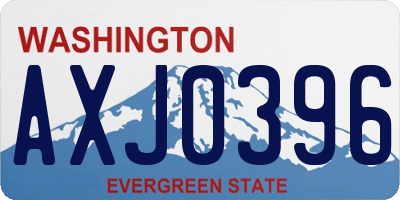 WA license plate AXJ0396