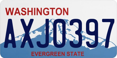 WA license plate AXJ0397