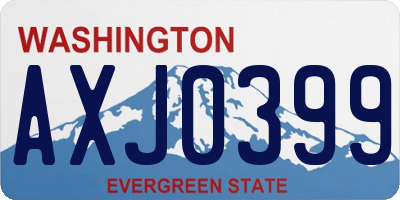 WA license plate AXJ0399
