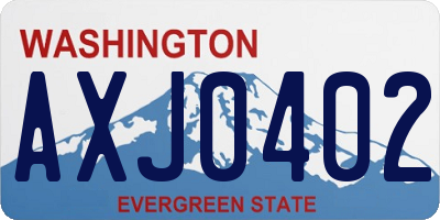 WA license plate AXJ0402