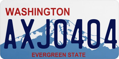 WA license plate AXJ0404