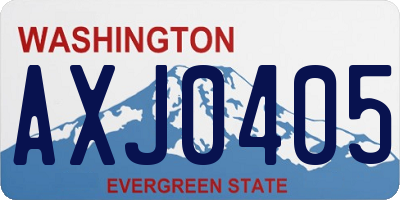 WA license plate AXJ0405