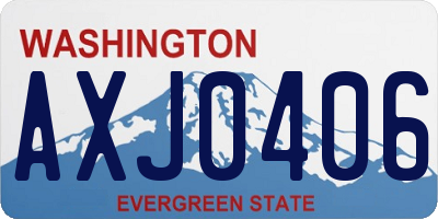 WA license plate AXJ0406