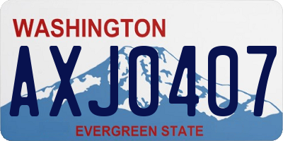 WA license plate AXJ0407