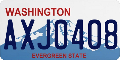 WA license plate AXJ0408