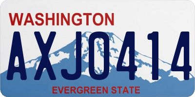 WA license plate AXJ0414
