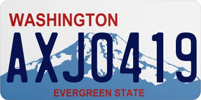 WA license plate AXJ0419