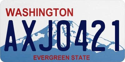 WA license plate AXJ0421