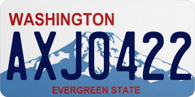 WA license plate AXJ0422