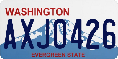 WA license plate AXJ0426