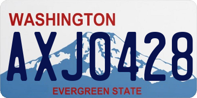 WA license plate AXJ0428