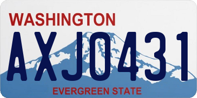 WA license plate AXJ0431
