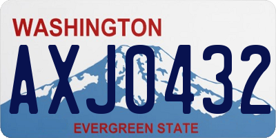 WA license plate AXJ0432