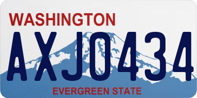 WA license plate AXJ0434
