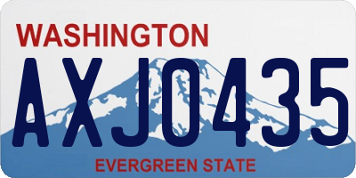 WA license plate AXJ0435