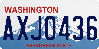 WA license plate AXJ0436