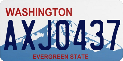 WA license plate AXJ0437