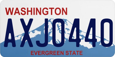 WA license plate AXJ0440