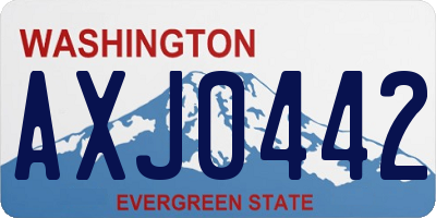 WA license plate AXJ0442