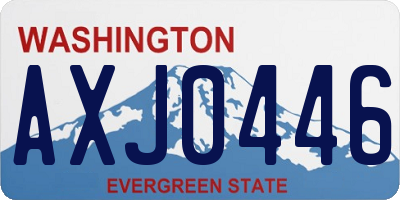 WA license plate AXJ0446