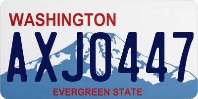 WA license plate AXJ0447