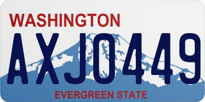 WA license plate AXJ0449