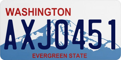 WA license plate AXJ0451