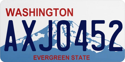 WA license plate AXJ0452