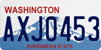WA license plate AXJ0453