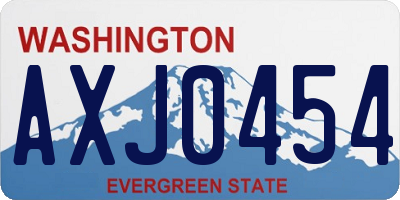 WA license plate AXJ0454