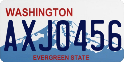 WA license plate AXJ0456