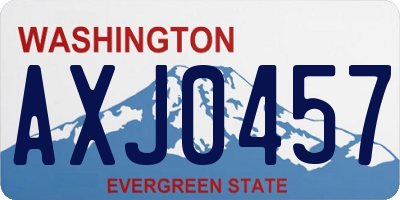 WA license plate AXJ0457