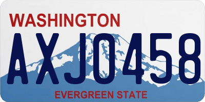 WA license plate AXJ0458