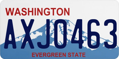 WA license plate AXJ0463