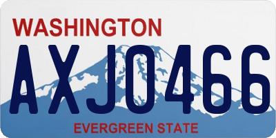 WA license plate AXJ0466