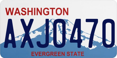 WA license plate AXJ0470