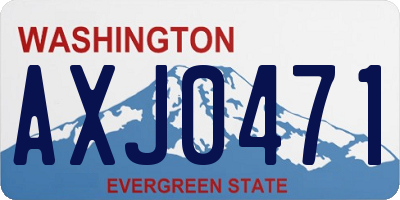 WA license plate AXJ0471
